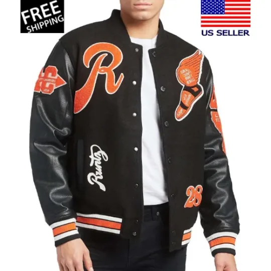 Discover All County Runtz Purple Black Wool Real Sleeves Varsity Letterman Jacket