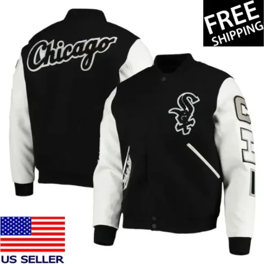 Discover Chicago White Sox Varsity Black WoolSleeves Letterman Jacket