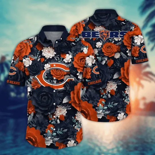 Discover Chicago Bears Full Bloom Floral Hawaiian , Gift For Fans, Gift For Friends