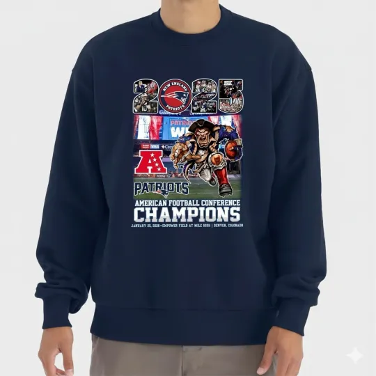 New England Patriots Mascot 2025 AFC Champions Sweatshirt