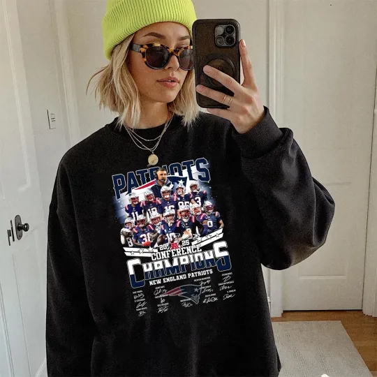 New England Patriots AFC Champions 2025 Sweatshirt, Full Size