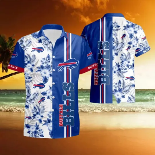 Discover Buffalo Bills Tropical Stripe Hawaiian, Gift For Friends