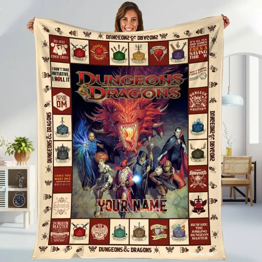 Dungeons And Dragons DnD Game Fan Lover Blanket, Dungeon and Dragon Blanket