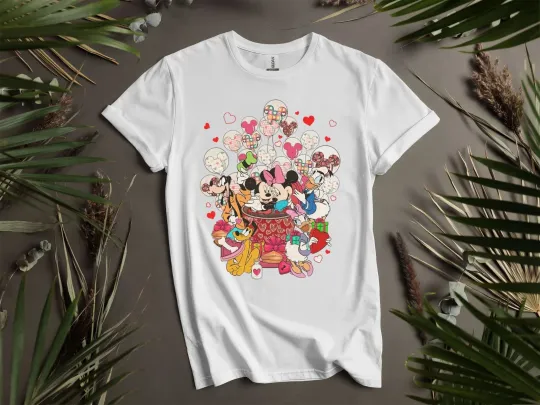 Discover Cute Mickey and Minnie Balloon T-shirt for Men and Women Unisex