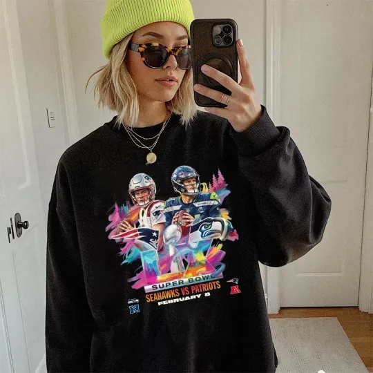 Seattle Seahawks vs New England Patriots football Champions Game Sweatshirt