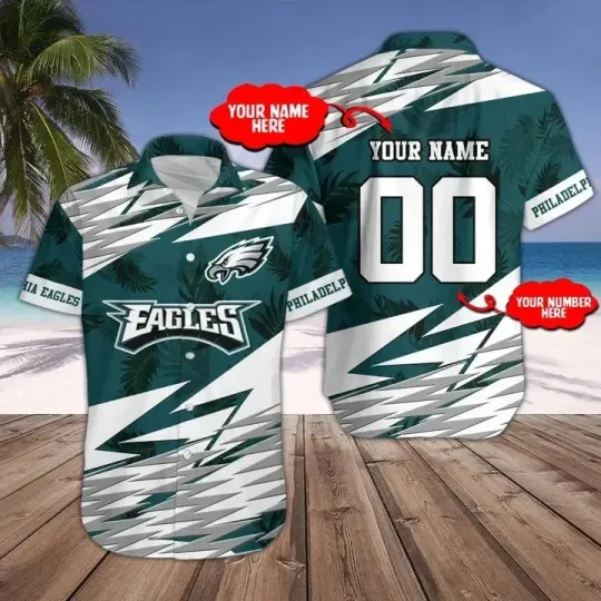Discover Philadelphia Football Team Eagless Hawaiian Button Down Shirt Unisex Adults