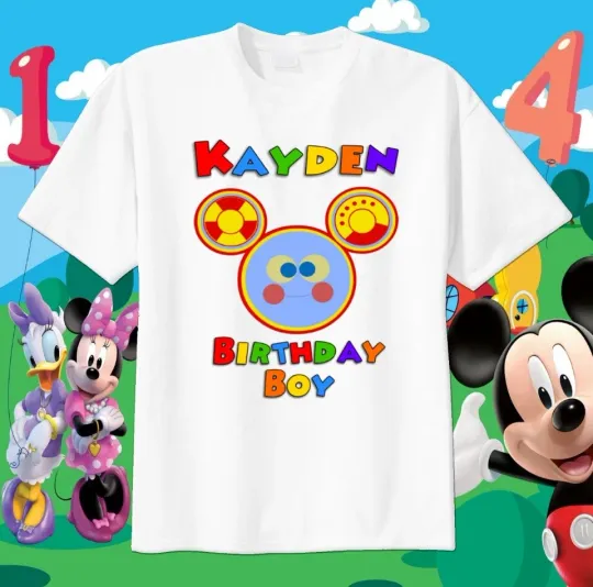 Discover Personalized Mickey Mouse Clubhouse Face T-Shirt for Kids - Birthday Gift