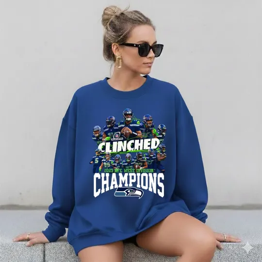 Discover Seattle Seahawks 2025 NFC West Division Champions Sweatshirt