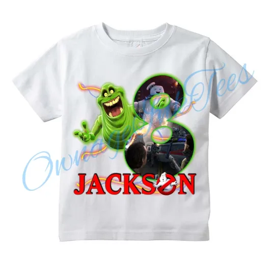 GHOSTBUSTERS Slimer Number Custom t-shirt Personalize Birthday gift Add NAME/AGE