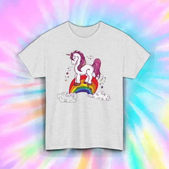 Discover Cute Unicorn Rainbow T-Shirt for Women and Men | Whimsical Graphic Tee | Unicorn Lover Gift