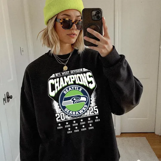 Discover Seattle Seahawks 2025 NFC West Champions Sweatshirt