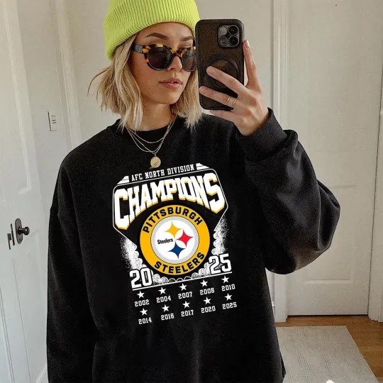 Discover Pittsburgh Steeler AFC North Division Champions 2025 Sweatshirt