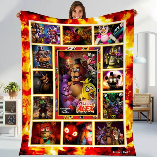 Five Nights At Freddy's Blanket, Personalized Five Nights At Freddy's