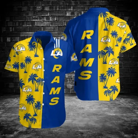 Discover Los Angeles Football Team Ramss Hawaiian Button Down Shirt Unisex Adults