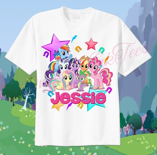 Discover Custom My Little Pony T-Shirt with Personalized Name for Birthdays