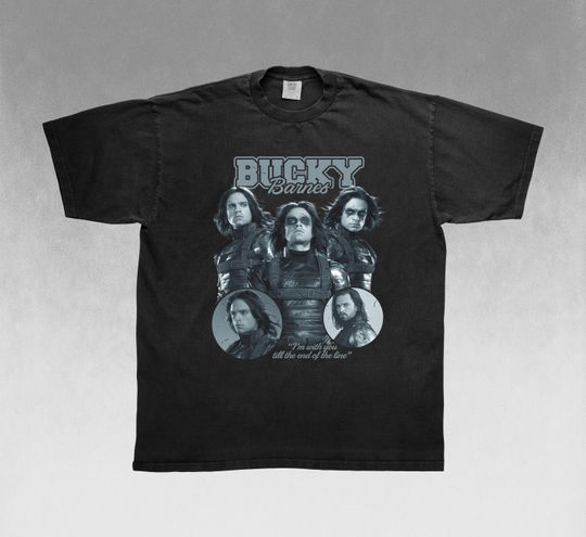 BUCKYY Bn Bn Barnes Shirt, The Winter Soldier T-Shirt, Sebastian Stan Retro 90s Shirt