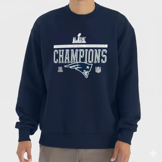 New England Patriots 2025 AFC Champions Sweatshirt, Full Colors