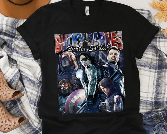Discover Marvel BUCKYY Bn Barnes Portrait Winter Soldier Sebastian Stan Unisex T-shirt Birthday Shirt Gift For Men Women Kid Hoodie Sweatshirt Toddler