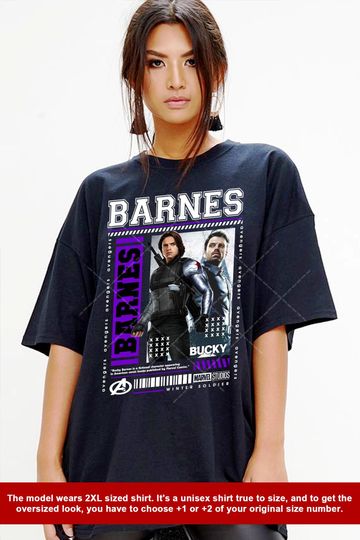 Discover Aesthetic Graphic BUCKYY Bn Barnes Tee, Avengers, Sebastian Stan, Winter Soldier shirt, Marvel shirt
