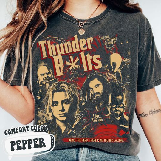 Discover Vintage Marvel Thunderbolts Portrait T-shirt, Yelena Belova BUCKYY Bn Barnes Shirt, Marvel Character Tee, Marvel 2025 Shirt, Disney Marvel Shirt
