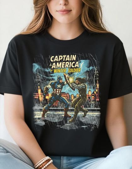 Discover Vintage Captain America Winter Soldier Shirt: Marvel Comics T-Shirt, Avengers Disneyland Shirt, Marvel Shirt Gift, BUCKYY Bn Barnes Shirt