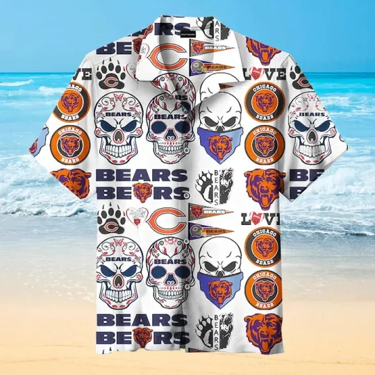Discover Chicago Football Skull Fiesta Hawaiian, Gift For Fans, Gift For Friends
