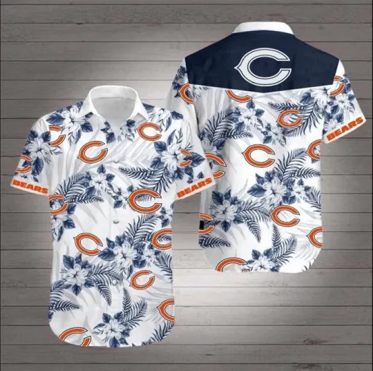 Discover Chicago Football Island Bloom Hawaiian, Gift For Fans, Gift For Friends