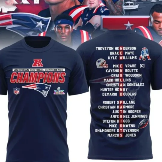 NEW HOT! New England Patriots AFC Champions 2025 - 2026 Super Bowl For Fans