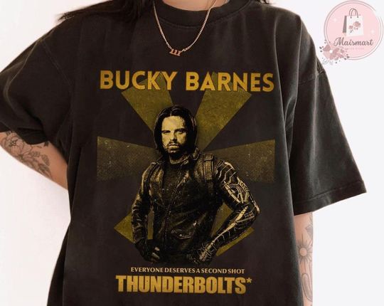 Discover Thunderbolts BUCKYY Bn Barnes Everyone Deserves a Second Shot T-Shirt, Crop Top, MCU Fan Tee, Marvel Yelena Belova Design, Redemption Theme