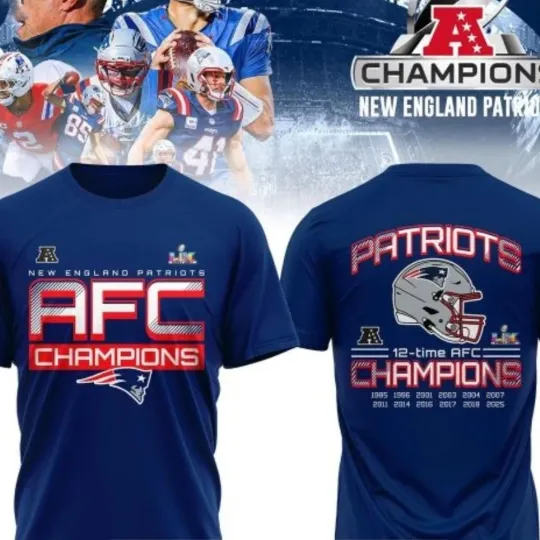 Discover NEW ITEM! New England Patriots Back2Back AFC Champions 2025 Super Bowl For Fans