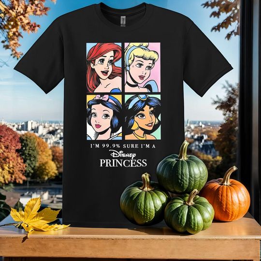 Discover I'm 99% Disney Princess Shirt, T-Shirt Tshirt T Shirt Hoodie Unisex Men Women Kids (S-5XL) | Gildan Top for Boys & Girls SY476