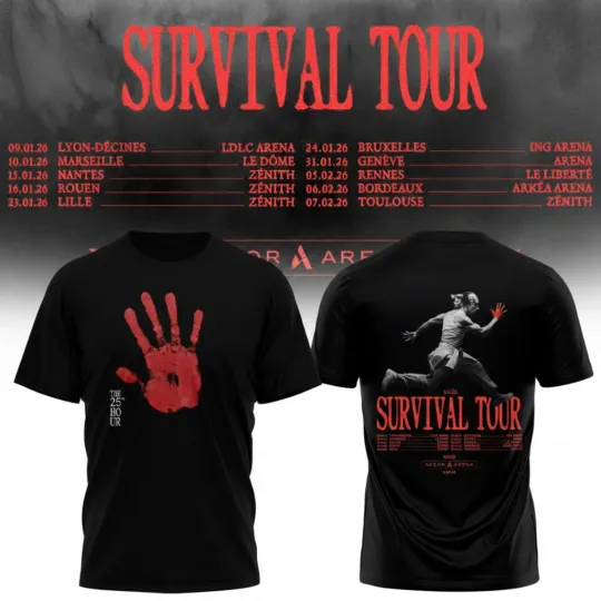 Discover HOT NEW ITEM! Rilès Survival Tour 2026 Black T-Shirt