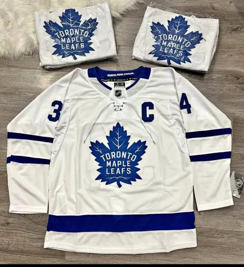 Discover NHL 2025-2026 Toronto Maple Leafs Auston Matthews #34 Sewn Jersey 3XL White NWT