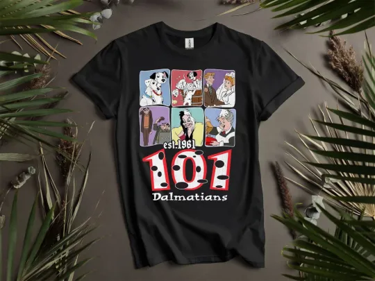 Discover Disney 101 Dalmatians Characters T-Shirt Unisex Men Women Clothing