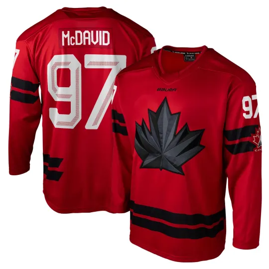 Discover Men's Bauer Hockey Connor McDavid Red Hockey Canada 2026 Semi Pro Jersey