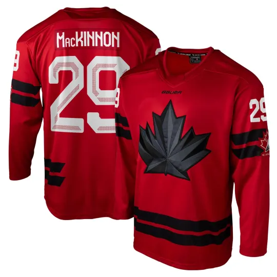 Discover Men's Bauer Hockey Nathan MacKinnon Red Hockey Canada 2026 Semi Pro Jersey