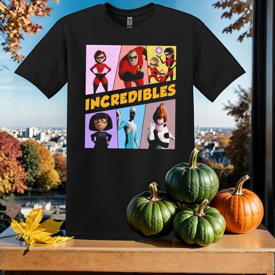 Discover Retro Incredibles Characters T-Shirt Tshirt T Shirt Hoodie Unisex Men Women Kids (S-5XL) | Gildan Top for Boys & Girls SY636