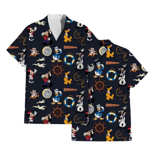 Discover Unisex Mickey And Friends Cruise Line Hawaiian Shirt, Disney Cruising Hawaii Shirt, Disneyland Summer Beach Trip, Mickey Minnie Donald Daisy