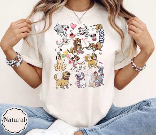 Discover Disney Dogs Valentine's T-Shirt for Couples and Girls Trip