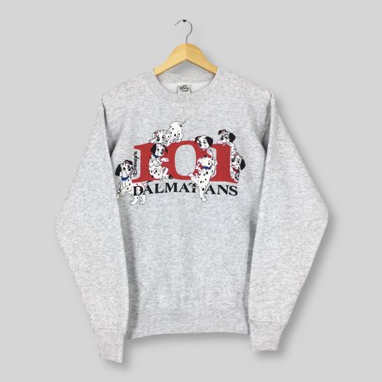 Discover Vintage 90s 101 Dalmatians Cartoon Sweatshirt, Gray Crewneck