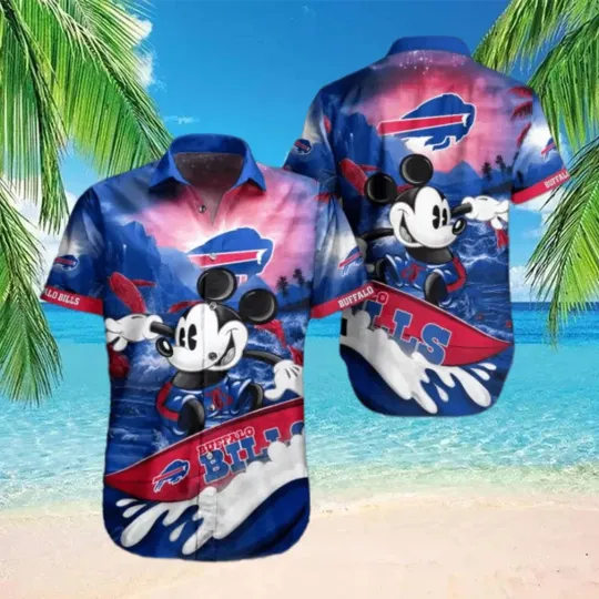 Discover Buffalo Football Surfing Mickey Hawaiian, Gift For Friends