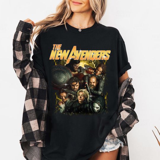 Discover The New Avengers Thunderbolts Marvel Movie Tee  Yelena Belova & BUCKYY Bn Barnes Winter Soldier Disney Shirt