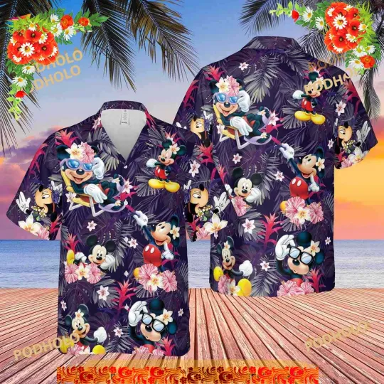 Discover Disney Mickey Mouse Hawaiian Shirt for Summer Beach Trip Family Collection