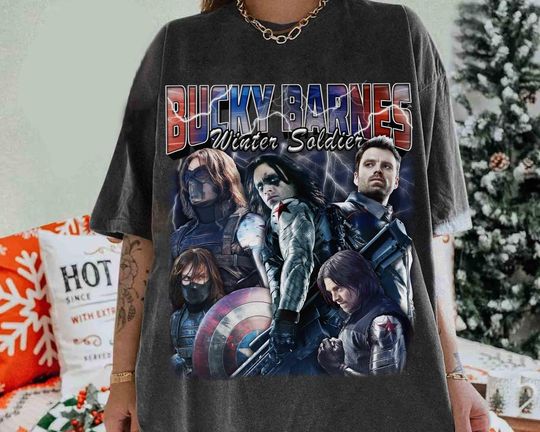 Vintage Winter Soldier Bootleg T-Shirt, BUCKYY Bn Barnes  Shirt, BUCKYY Bn Barnes Retro 90s Tshirt