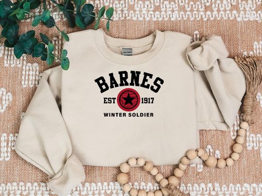 Discover Barnes 1917 Sweatshirt, BUCKYY Bn Barnes Winter Soldier Sweater, Marvel Avengers Superhero Crewneck, Retro Barnes Fan Gift Apparel