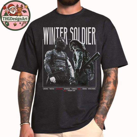 Discover Winter Soldier Marvel T-Shirt, Crop Top, BUCKYY Bn Barnes Tee, Marvel Avengers Retro 90s, Captain America Vintage Dark Hero Design, Fan Gift