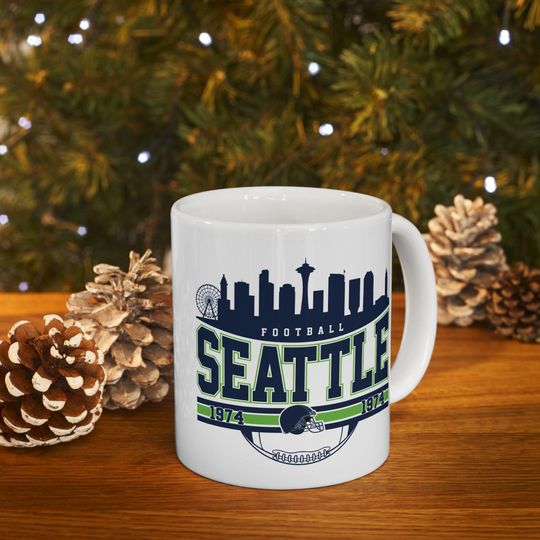 Seattle Seahawks Ceramic Mug - Perfect for Fans, Game Day Sips, Gifts for Him, Sports Memorabilia, football Fanwear