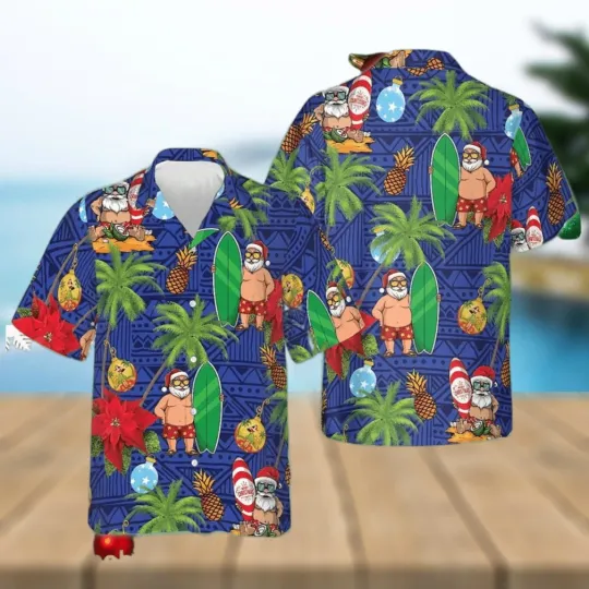 Discover Merry Christmas Santa Claus Hawaiian Shirt for Summer, Gift Idea for Husband