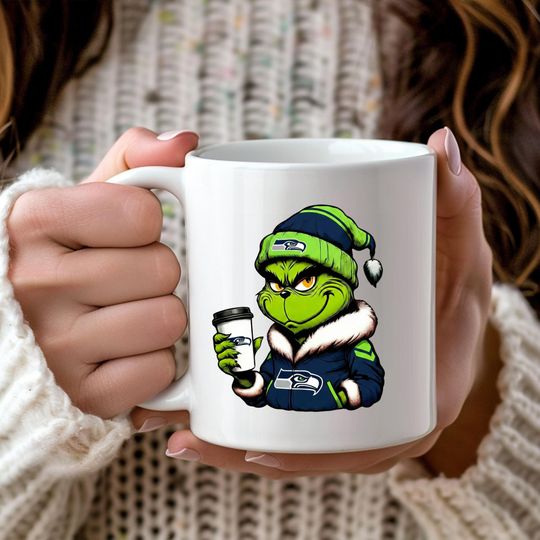 Seattle Seahawks funny character Coffee Mug, Funny Football Fan Gift for Him, 12th Man Game Day Decor,Greenmas Christmas Stocking Stuffer,football Fan Cup
