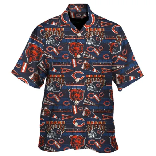 Discover Chicago Bear Hawaiian Shirt Short Sleeve Summer Beach
